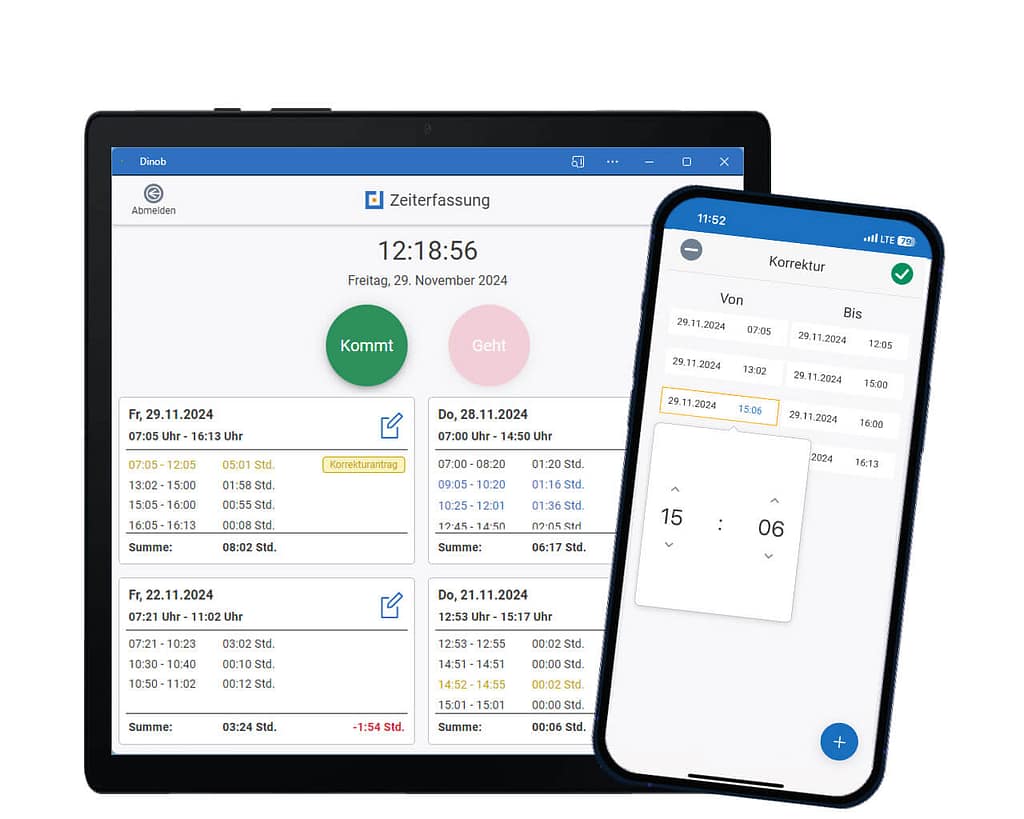 Dinob-Web-Zeiterfassung Dinob-Web-Zeiterfassung
